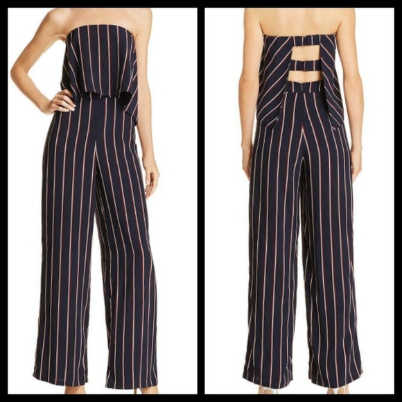 DO+BE Pants - Do+Be Open Back Strapless Navy Jumpsuit Large NWT